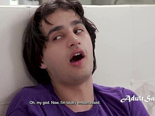 The step mom, Annie King, intervenes in her step son's wanking with kinky hardcore sex.