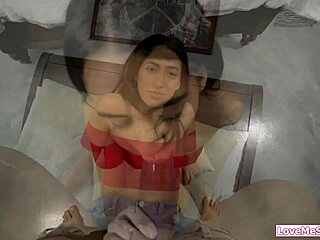 Stepsis rides stepbro after deepthroat blowjob on small tits.