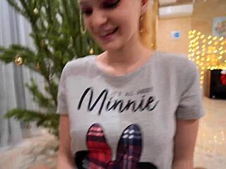 Stepsister discovers stepbrother's big cock gift in her wet pussy during sex