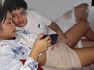 I catch my stepsister watching porn, make a bet, and we end up fucking hard