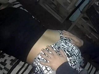 sliding down leggings to rub my hard cock