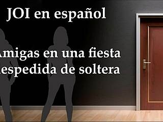 Four friends invite you to their holiday party for jerk off instructions in spanish