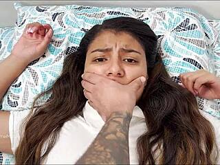 shh shh dont go screaming - stepbrother helps stepsister with homework when she comes home from school