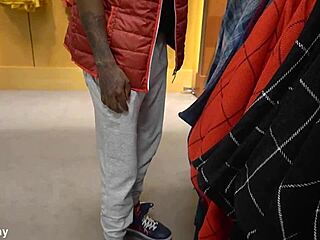 Babe sucks dick bent over for Christmas gifts outdoors