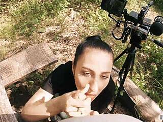 POV Behind-The-Scenes Pro Blowjob With Teen Sucking And Handjob In The Middle Of Nowhere