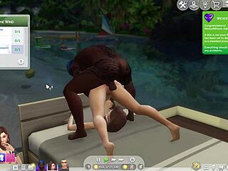 my simified mom and her bbc boyfriend doing anal sex