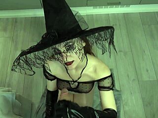 Sexy Witch in Costume Deepthroats Cock for Cum Potion Recipe