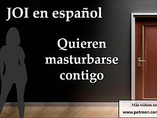 Four friends invite you to their holiday party for jerk off instructions in spanish