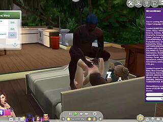 my simified mom and her bbc boyfriend doing anal sex