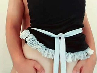 i dressed as a maid for cosplay in this homemade asian video