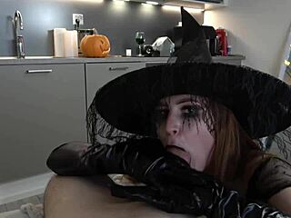 Sexy Witch in Costume Deepthroats Cock for Cum Potion Recipe