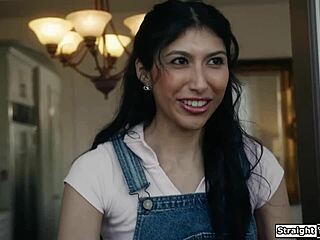 Latin teen facesits and fucks her new stepdad with blowjob and deepthroat