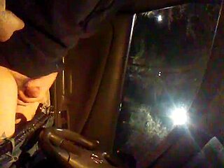 alone time in the car for some solo jerking off outdoors