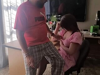 playing with his cock at home