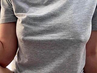 Italian Milf Smokes Outdoor with Big Nipples Exposed