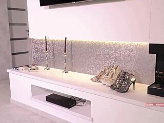 Housewife's big ass in short skirt gets face fucked and cumshot