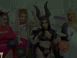 Recalling the Halloween party with Vitoria, Beatriz, Larissa, Leite, Kyra, and Victoria