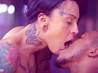 Suggestive Blowjob On Husband's Black Cock By Tattooed Brunette Wife