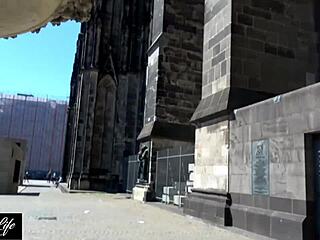 deutsche blondine gibt blowjob am kölner dom