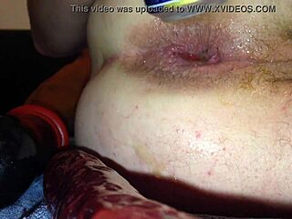 Dildo and Beer Used for Anal Assfucking with Toys