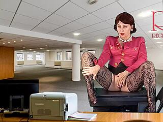 Naked Secretary Seduces Boss, Shows Pussy And Masturbates