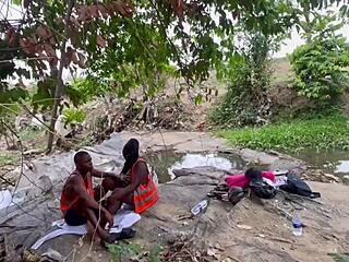 Big Tits BBW Gets Ass Worshiped Outdoors Backstage