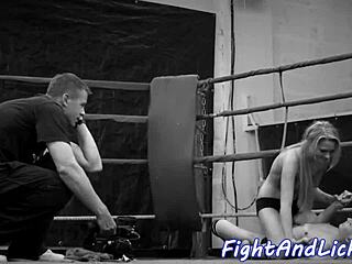 Bigtitted Eurobabe Wrestles with Lesbian Beauty in 69