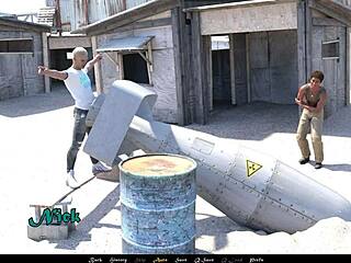 big tits brunette plays with monster cock