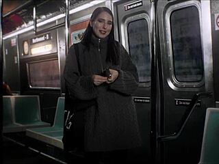 Stranger gives sloppy blowjob on train