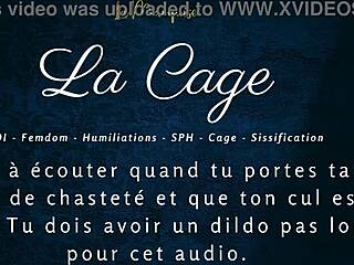 Femdom Caged Anal Jerk Off Instructions with Old Assfucking