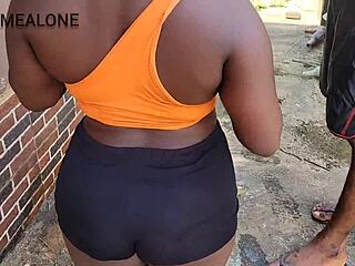 Big ass Nimi caught peeping on fat cock, punished with doggystyle.