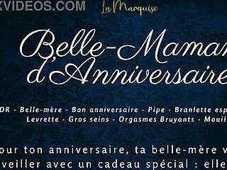 step-mom bent over in doggystyle for her birthday celebration