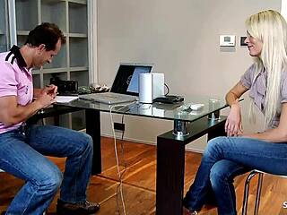 Blonde Model In Rough Cowgirl With Big Cock