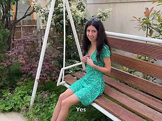 hottie’s cum-covered face after losing outdoor game