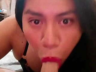 Damn, I love sucking my big dildo solo!