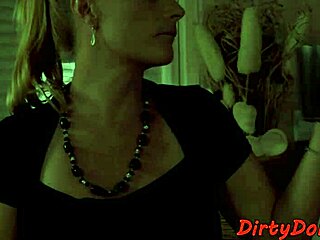 redhead lezdom dominates sub babe, making her use toys on herself