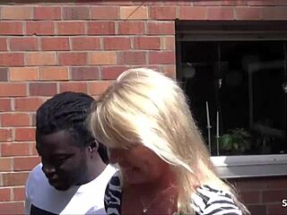 German Mature Cougar Nails Black Worker in Hardcore Action