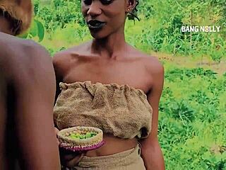 Okoro And Emeka Receive Awesome Blowjob From Adaura On The Farm