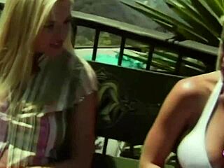 Busty blondes masturbate to orgasm in pool interview!