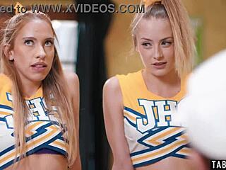 Petite cheerleaders Khloe and Kyler get anal from their coach.