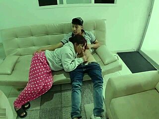 Accidental Stepsister Notices Brother Masturbating And Helps With Blowjob And Fucking