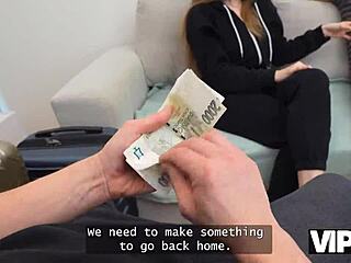 Czech tourist with big tits gives blowjobs in abandoned places, cuckold watches