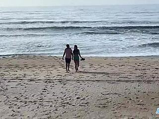 hey, beach sex with a naughty argentine swallowing my cock!