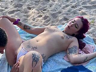 hey, beach sex with a naughty argentine swallowing my cock!