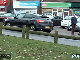 Horny Skinny Brunette Leyla Flashes In Public With Small Tits And Shaved Pussy!