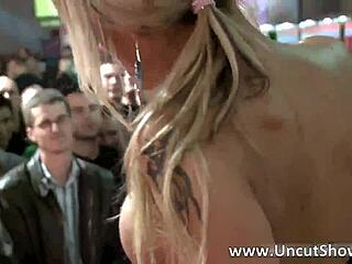 Filthy Blonde Slut Rubbing Her Twat Outdoors