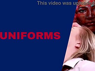 British nurse gets spitroasted and swallows cum with ass and tits exposed!