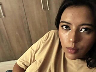 mishell gets pounded hard in her pussy by her brother in pov creampie scene