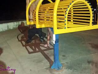 Slut Sucks Big Black Cock in Public Square for All to See