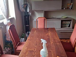 i cleaned the neighbor's table and removed my panties